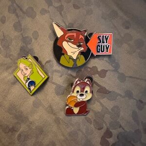 Set of Three Disney Cartoon Character Pins